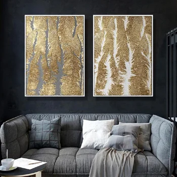 Audekls Gleznas Izdrukas Sienas, Mākslas Plakāti Apdare Minimālisma Anotācija Zelta Modeli Gleznas Dzīvojamā Istaba Mājas Sienas Māksla