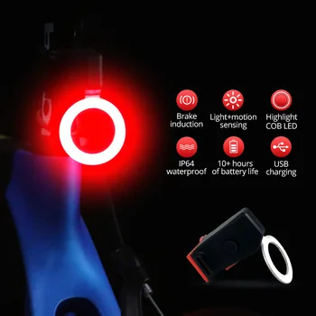 Velosipēdu Gaismas Smart Auto Start/Stop Bremžu Uzrādi Velosipēds gaismas Lukturīti, USB Uzlādējams 5 Modeļi ar Velosipēdu Gaismas