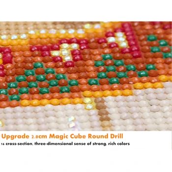 DPF Apaļā Dimanta Krāsošana Norīt Ziedu Jūras DIY Dāvanu 5D pilna Dimanta Izšuvumi Magic Cube Cross Stitch amatniecības Mozaīkas Dekori