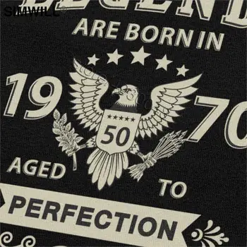 Leģendas Ir Dzimis 1970. Gadā T Krekls Vīriešu Kokvilnas, 50 Gadus Vecs, Dzimšanas diena Tee Īsām Piedurknēm Vasaras Pilsētu T-Krekls Dropshipping Dāvanu Idejas