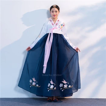 Pareizticīgo Hanbok Tautas Sieviešu Tautastērpā Korejiešu Kleita Elegants Princese Pils Kostīmu Korejas Emboridery Kāzu Puse