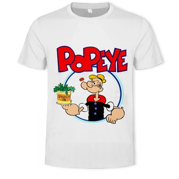 Animācija raksturs Popeye 3D iespiesti vīriešu īsām piedurknēm T-krekls ikdienas krekls elpojošs āra sporta vīriešu apģērbs
