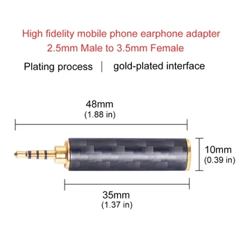 OKCSC Austiņas Plug 4.4 mm/3,5 mm/2,5 mm iemavu līdz 2,5 mm/3,5 mm Sieviešu Līdzsvarotu Oglekļa Šķiedras Austiņu DIY Aksesuārs SONY