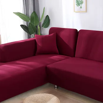 Tīrtoņa krāsu dīvāns, uz viesistabas dīvāna, dvieļu neslīdīgu sofa cover strech L-formas dīvāns vajadzībām 2 gabali