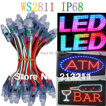 A 12mm WS2811 pikseļu led modulis lampas spuldzes IP68 DC5V pilnu krāsu RGBstring ziemassvētku gaismas Adresējama kā ucs1903 WS2801