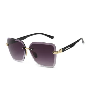 Bezrāmju Laukumā Saulesbrilles Sieviešu Candy Krāsas, Saules Brilles Metāla Slīpums Brilles UV400 солнцезащитные очки