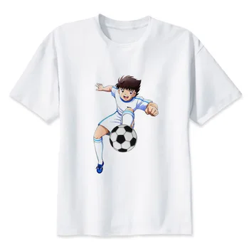 Captain tsubasa Vīriešu Kokvilnas T Krekls Pusi Piedurknēm Vasaras Top Tees Drukāt Japānas Stila Tshirts Vīriešu Harajuku Gadījuma T-Krekls Y1339