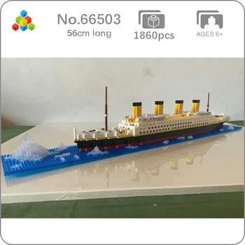 YZ 66503 Filmas Titānika Kuģa Laivu Iceverg 3D Modelis DIY 1860pcs Mazo Mini Dimanta Bloki, Ķieģeļi Celtniecības Rotaļlieta Bērniem, kas nav Kaste