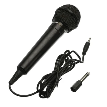 Universālā 3,5 mm Vadu Mikrofons Noderīgu Sabiedrisko Raidītāju KTV Karaoke Ieraksts Melnā un Sudraba