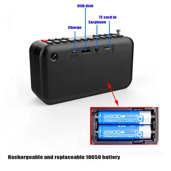 Mini Bluetooth 5.0 Skaļruņi brīvroku Zvanu Skaņas Ieraksti, FM Radio TF USB Spēlēt 3,5 mm Austiņas Ar Diviem 18650 Akumulatoru