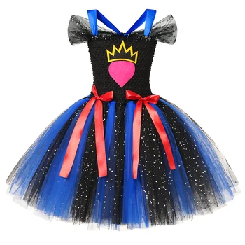Meitenes Pēcteči 3 Mal Evie Adīta Tutu Saģērbt Drēbes Uma Odrija Princese Kostīmu Dzimšanas Dienu Gājienā Puse, Fantasy Kleitas