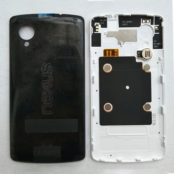Par LG Google Nexus 5 D820 / D821 Plastmasas Aizmugures Mājokļu Akumulatora Vāciņu Lietu Atpakaļ Melns / Balts Noliktavā