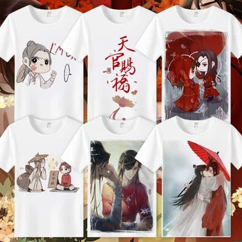 Anime Tian Guan Ci Fu Cosplay Kostīmi Hua Cheng Cosplay Xie Lian Vīriešu T Krekls Balts Iespiesti Īsām Piedurknēm Tshirts Sievietēm CS301