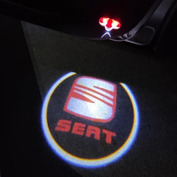 2gab LED Auto Logo Durvju Gaismas Laipni Garu Ēnu Lāzera Apdare, ņemot vērā SEAT Alhambra Leon MK1 2005-2006 Piederumi