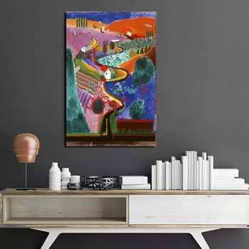 David Hockney Mulholland Drive Audekla Gleznu Plakātu Izdrukas Marmora Sienas Māksla Krāsošana Dekoratīvie Attēlu Mūsdienu Mājas Apdare