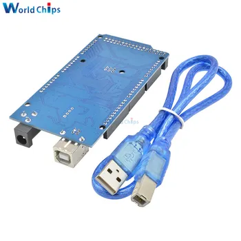 Mega 2560 R3 Mega2560 REV3 (ATmega2560-16AU CH340 CH340G) Valdes Ar USB Kabeli Savietojams Ar USB Kabeli augstākās Kvalitātes