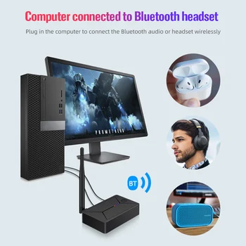 Bluetooth 5.0 Audio Raidītāju 3,5 mm AUX Jack RCA USB Stereo Koaksiālie Optisko SPDIF Wireless Dongle Adapteri TV DATORA Austiņas