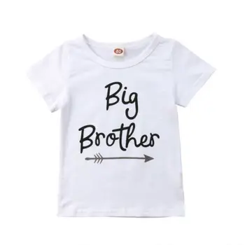 Baby Girl Īsām Piedurknēm Bodysuit Lielais Brālis T-kreklu Pieskaņotu Apģērbs Vasaras Apģērbs Vasaras Bērnu Kid Topi Gadījuma Kokvilnas Apģērbs
