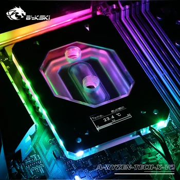 Bykski CPU Ūdens Vara Bloķēt izmantot AMD RYZEN3000 AM3/AM4/TR4/1950X/X399 X570 Mātesplati 5V A-RGB Temperatūras Displejs OLED