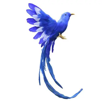 Mākslīgo Putnu Spalvas, Plastmasas Statuetes Ainavas Rotājumu Dārza Dekori Ziemassvētku DIY Halloween - #2(zila aste), 28 * 5 * 3cm