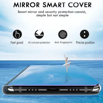 Par huawei y6p gadījumā, Smart Mirror Flip tālrunis Lietas par huawey y6p 