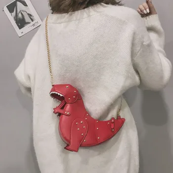 OCARDIAN Somas Sieviešu Pleca Soma, Kniežu Modes Ķēdes Maku 2019 Dinozauru Dizaina Ādas Mini Messenger Bag M8