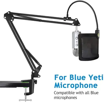 Bm 800 Mikrofona Statīvs Šķērveida Roku Pop Filter Set Kondensatora Mikrofons Šoks Mount Blue Yeti Samson Mic BM800 пантограф