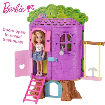Sākotnējā Barbie Lelles Kelly Koka Māju Skaistā Princese Rotaļlietas Meitenēm Bērnu Modes Rotaļlietas, Kosmētiku, Bonecas Dzimšanas dienas Dāvanas