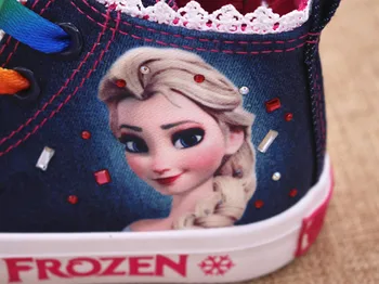 Meitenes, saldēti elsa princese audekla kurpes bērniem zemas frekvences sneaker Karikatūra mīksto ikdienas apavi