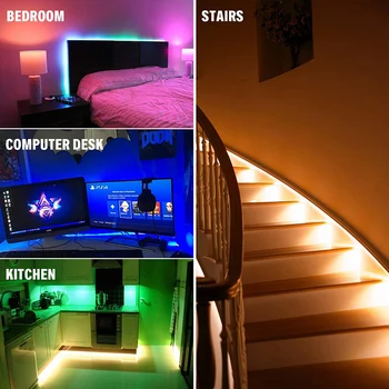 LED Sloksnes Gaismas Uzstādīt Sinhronizāciju ar Mūzikas Elastīgu RGB Tālvadības Krāsu Pārmaiņu Telpu Apgaismojums Guļamistabā TSH Veikals