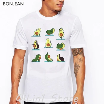 2019 dzīvnieku jogas drukas t vīriešiem Boston Terriers Avokado T-Krekls homme smieklīgi, t krekli camisetas hombre tumblr Topi tee