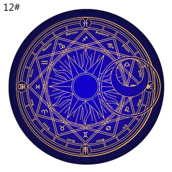 Diametrs 60cm Karikatūra Paklājs Apaļš Tarot Galdauts Pentagramma Saule, Mēness Zīlēšana