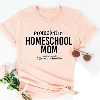Jāveicina, Lai Homeschool Mamma Pret Mani Būs #Karantīnas Dzīvi, Karantīnas Krekls jauniešu hipster saukli tīras kokvilnas quote t-veida topi