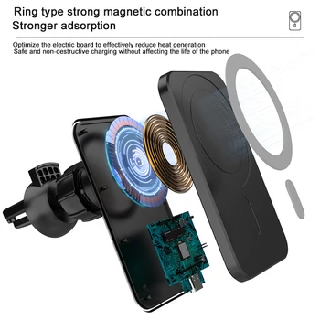 Magnētiskā Bezvadu Automašīnas Lādētājs Mount Atbalstu Magsafe iPhone 12 Mini 11 Pro Xs Max Xr-X Se 2020. Gadam Strauji Maksas Tālrunis Holde