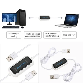 USB Smart KM saite 2 Ports, DATORA uz Datoru, Datu Sinhronizācijas Link Adapteri Koplietošanas Tastatūras/Peles Clipboad Failu Pārsūtīšana Uz pc, Bezmaksas Piegāde