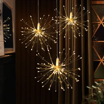 DIY Uguņošana Saules String deg Dārza Dekorēšana Pušķis LED String Ziemassvētku Svētku Pasaku gaismas Āra Saules lampas