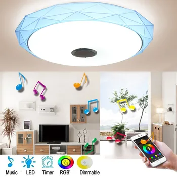 Bluetooth Speaker Mūzika LED Griestu Gaismas RGB Intensitāti APP un Sienas Slēdzi Kontroles Griestu Lampas Guļamistabas, Dzīvojamā istaba Gaismas