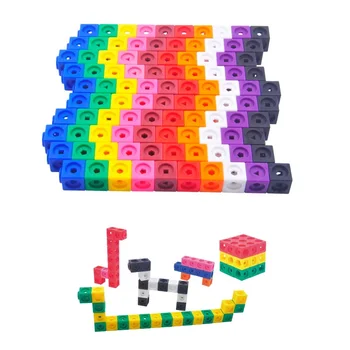 Bērnu izglītības rotaļu mācību līdzeklis resursu mathlink cube grafiskais savienojums bloki 2x2x2cm 100gab/komplekts