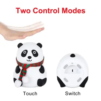 Jauki Panda Silikona Touch Sensors LED Nakts Gaisma Bērniem, Bērnu Bērniem 7 Krāsas, LED USB LED Nakts Lampa, Lai Meitene Draugs