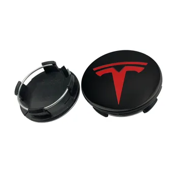 4X 57mm Auto Riteņa Centrs kofera Tesla MODELIS 3 MODELIS S MODEL X Rumbas Vāciņu, Emblēma, Logo, Žetons Auto Uzlīmes Auto Piederumi
