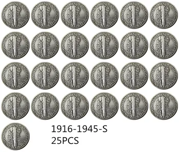 MUMS 1916-1945 PSD 79PCS Dzīvsudraba Vadītājs Desmit Centi(Dimes) Sudraba Pārklājumu Kopēt Monētas