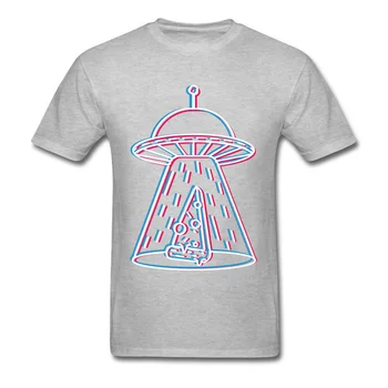 Pizza NLO, T Krekls Jaunums Topi Vīriešu Apģērbu 3D Svešzemju T-krekls Pasūtījuma BF Dāvanu T Melns t-veida Apkalpes Kakla Kokvilnas Vasara