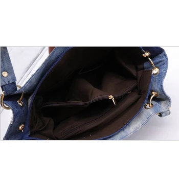 IPinee 2019 sievietes plecu crossbody soma sieviešu jaunā zīmola ikdienas liels totes augstas kvalitātes džinsa dāmas klaiņot messenger bag