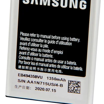 Oriģināls Samsung Rezerves Akumulatoru Galaxy Ace S5830 i569 I579 S5670 S7250D GT-S6102 S6818 S5660 EB494358VU 1350mAh