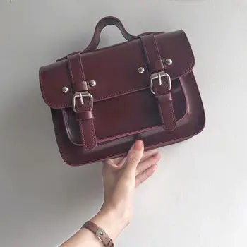 Jaunu Messenger Bag Koledžas Stila Plecu Messenger Bag Sprādzes PU Ādas Sieviešu Somas сумка через плечо