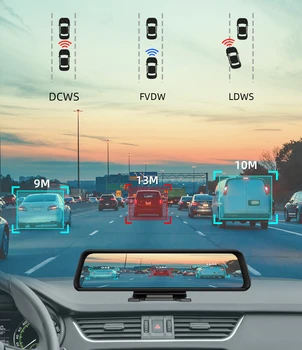Ir 2021. Jaunu GPS, AR Navigācijas 12 Collu Android Atpakaļskata Spogulī, Smart Auto DVR Kamera 4G ADAS Wifi Video Ieraksti Dash Cam 4GB+ 32GB
