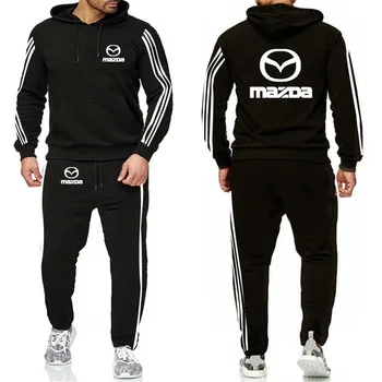 Vīriešu Hoodies sporta krekls Mazda Automašīnas Logo Uzdrukāts Pavasara Rudens Kokvilnas Vīriešu Hoodies+Bikses 2gab Sporta tērps sportwear
