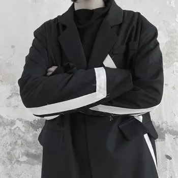 XITAO Melni Raibs Žakete Modes Jaunu Full Sleeve Elegants Viena Krūšu Kabatas Dieviete, Ventilators, Ikdienas Mazākumtautību Mētelis DMY2566