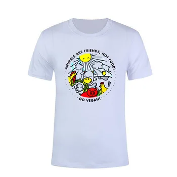 2019 Dzīvnieki Ir Draugi, kas Nav Pārtika T-krekls kļūt par Vegānu Vintage T-krekls Vegāns Krekls Veģetārie Dabas Cute Topi Hipiju T-krekls