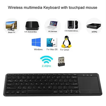 Bezvadu Tastatūra ar Touchpad 2.4 G Slim Ergonomisks par Andriod iOS DATORU, Notebook Smart TV Kastē Silm Mini Bezvadu Klaviatūra